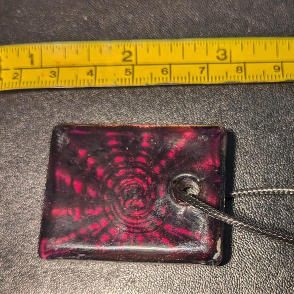 Purple, Blue and Gold  Glass Pendant Necklace - Picture 4 of 4